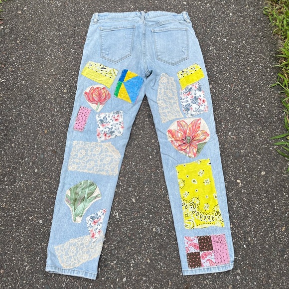 Reworked upcycled Patchwork Women's Jeans - Picture 5 of 6